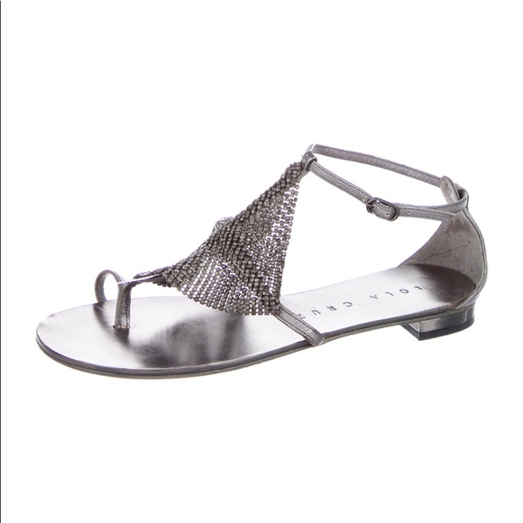 Revolve NWT Lola Cruz Metallic Sandal Gray Gum Metal SEXY Day To Evening 🌈🌸❤️